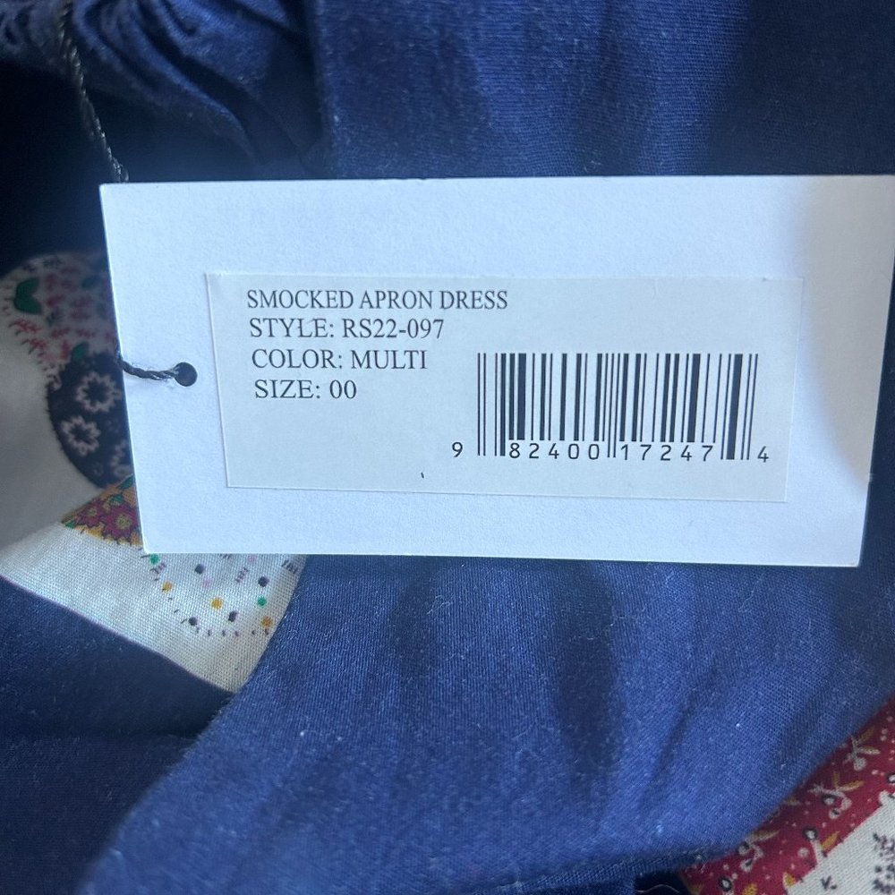NWT SEA NY Pippin Patchwork Smocked Apron Dress - Picture 8 of 9